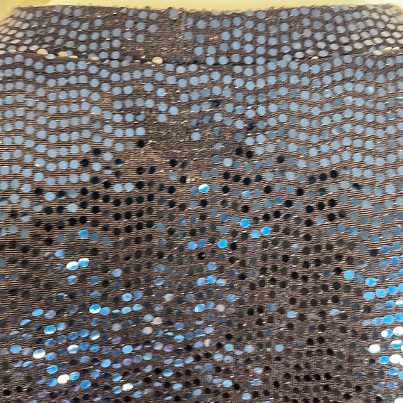 BEBE NAVY BLUE SPARKLY MOCK NECK HALTER DISCO DOT BODYCON MIDI DRESS SIZE M NWOT - Picture 13 of 13